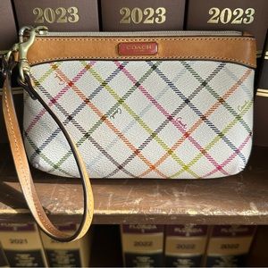 Coach Tattersall Print Wristlet